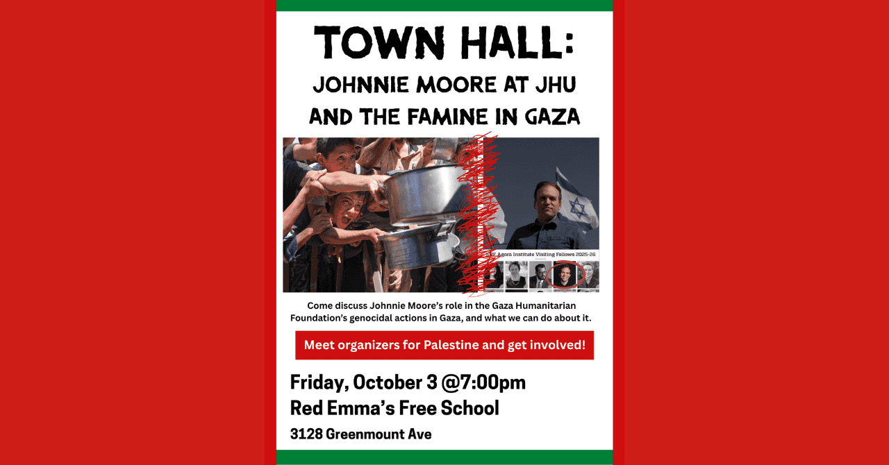 Town Hall: Johnnie Moore at JHU and the Famine in Gaza 