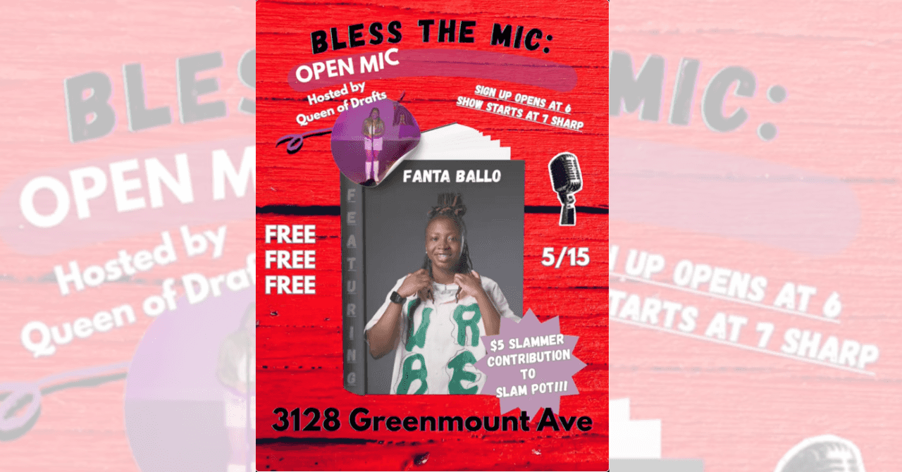 Bless the Mic: Open Mic & Slam with Queen of Drafts May 2026